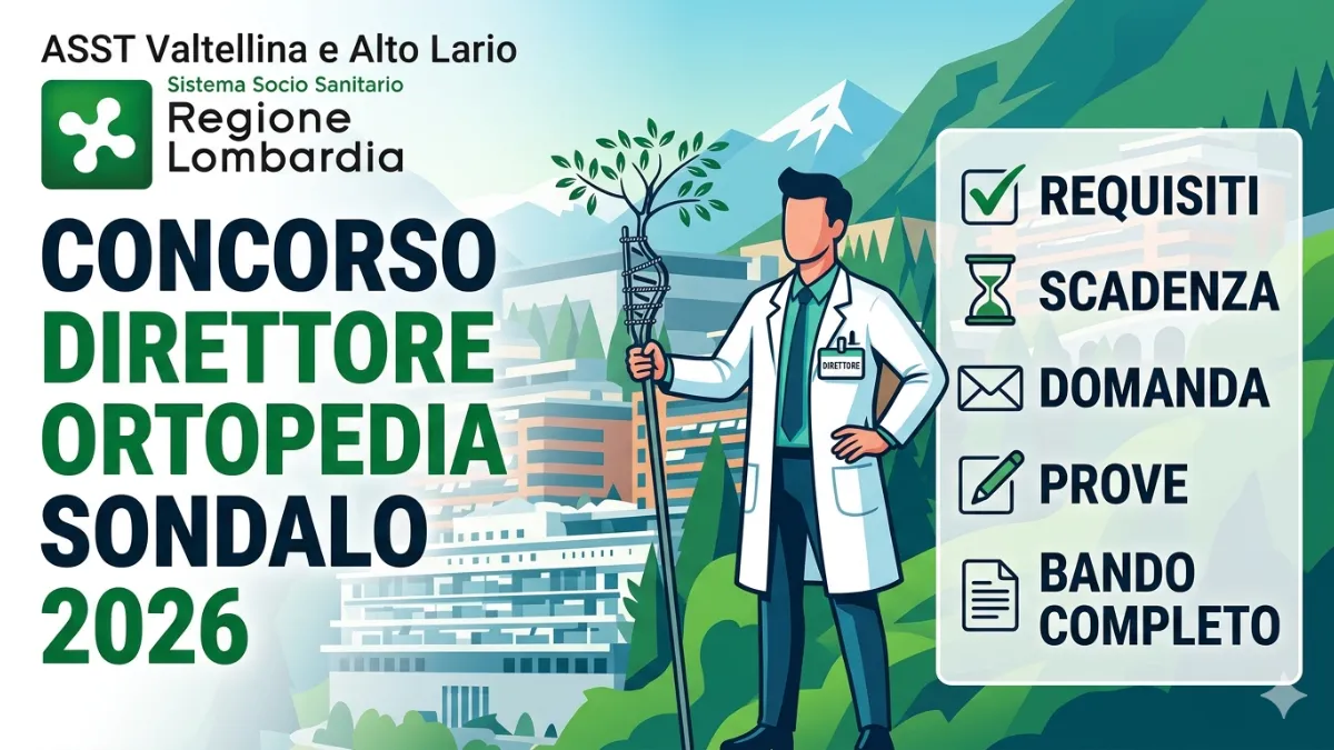 Concorso Direttore Ortopedia Sondalo 2026 presso ASST Valtellina e Alto Lario