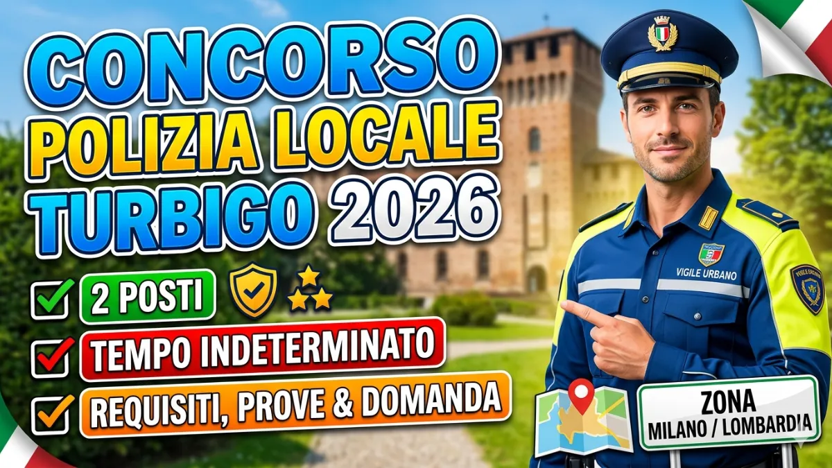 Concorso Polizia Locale Turbigo 2026: 2 Posti a Tempo Indeterminato – Requisiti, Prove e Domanda